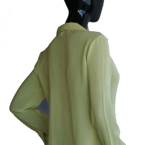 Max Studio Chartreuse Blouse Size S - Picture 5 of 6